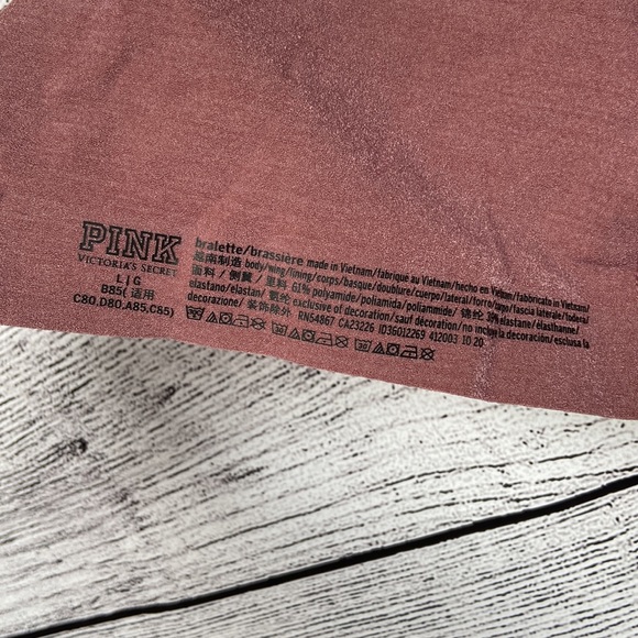 PINK Victoria’s Secret mauve pink seamless unlined bralette size large - Picture 9 of 11